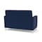 Lesro Siena Lounge Reception 2 Seat Tandem Seating No Center Arm, Brushed Steel, MD Ink Upholstery SN2101 - alternate 3